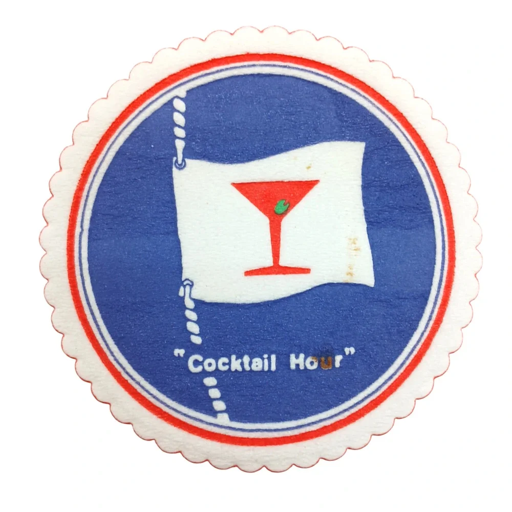 Disposable Restaurant Hotel Tissue Paper Glass Cup Coaster Cocktail Hour -16 pcs